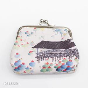 Wholesale Cheap Portable Chinese Paintings Pattern Mini Pu Handbag Coin Purse