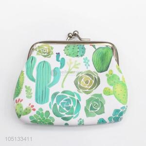 Best Selling Cartoon Cactus Pattern PU Leather Souvenir Coin Purses