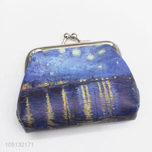 Wholesale Cheap Kids Landscape Painting Coin Purse PU Leather Mini Money Bag