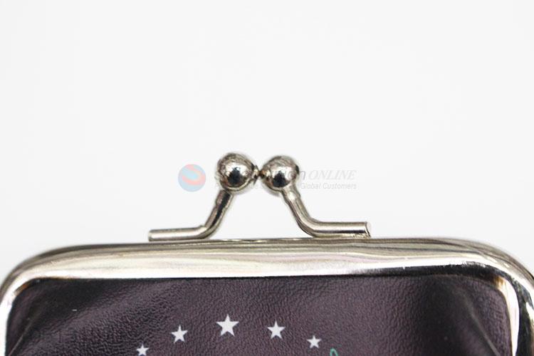 Custom Black Color Insect Printed PU Leather Coin Purses with Low Price