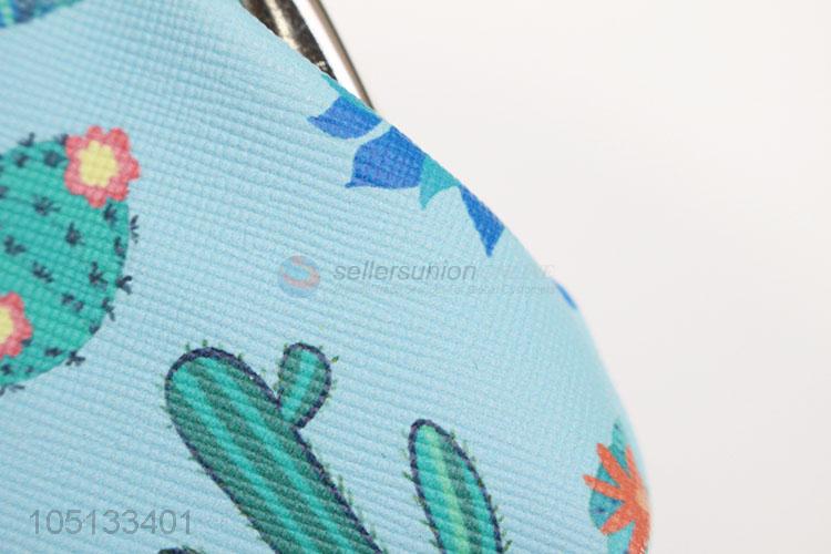 Hot Selling Wholesale Cartoon Cactus Pattern PU Leather Key Wallet Women Coin Purse