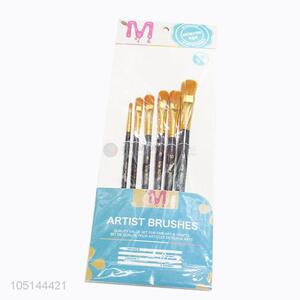 Useful Simple Best 6 Pcs/Set Watercolor Brush Oil Wooden Drawing Painting Nylon Hair