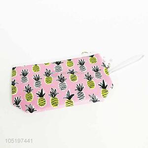 Promotional fashion pineapple printed pvc cosmetic bag for women