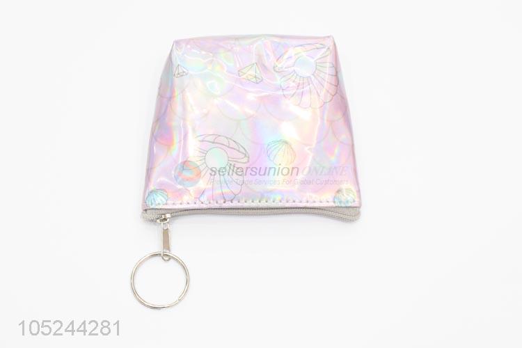 Recent design leather laser coin pouch small purse