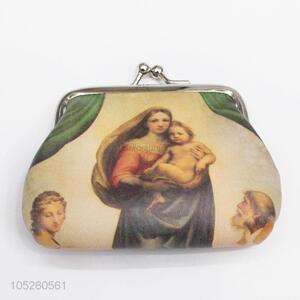 Cute Mini Kids Girls PU Leather Madonna Statue Pattern Coin Purse