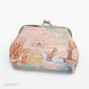 Mini Cartoon Landscape Pattern PU Leather Purse for Coin/Key