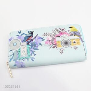 Ladies Hand Purse Women Wallet / Cartoon Printed PU Leather Pures