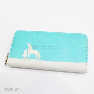 Long Women Wallets Card Holder Cartoon Unicorn Pattern Purse Handbag