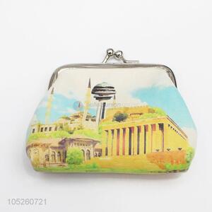 Cute PU Leather Famous Building Pattern Coin Pouch Coin Purse