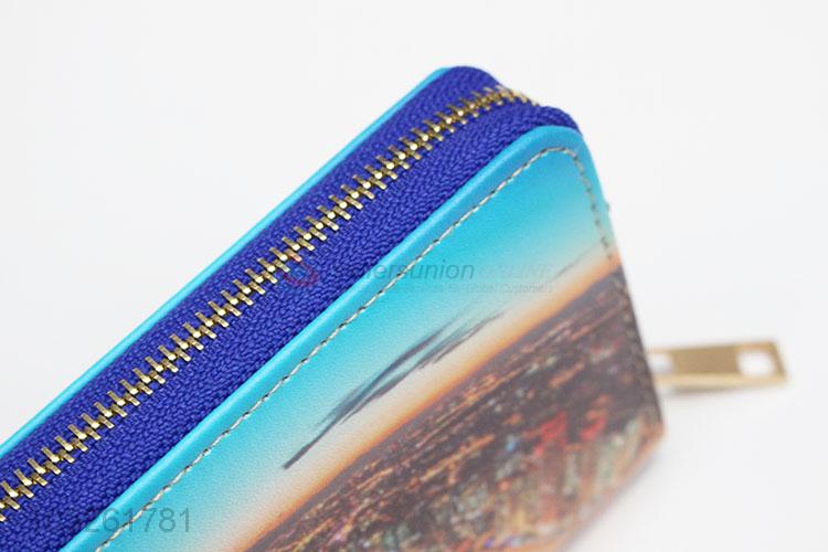 Popular Night View Printing Women Wallets PU Leather Wallet Purse