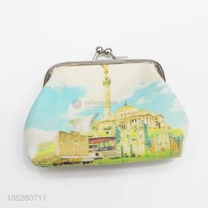 Famous Building Pattern Pattern PU Leather Mini Coin Purse