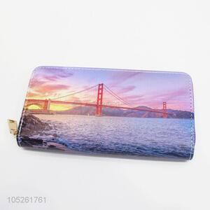 Latest Design Golden Gate Bridge Pattern Clutch Purse/Women Wallet