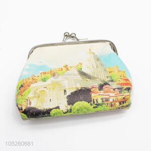 Dog Pattern Kids PU Leather Famous Building Pattern Wallet Purse Coin Purse