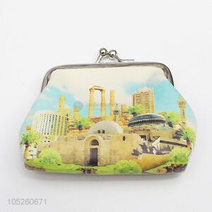 Retro PU Leather Famous Building Pattern Purse / Coin Purse / Key Bag