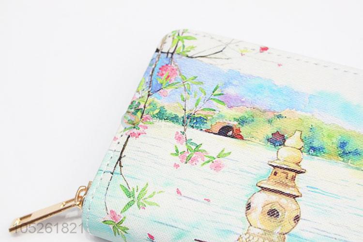 Portable Card Purse West Lake Scenery Pattern Wallet Women for Wholesale