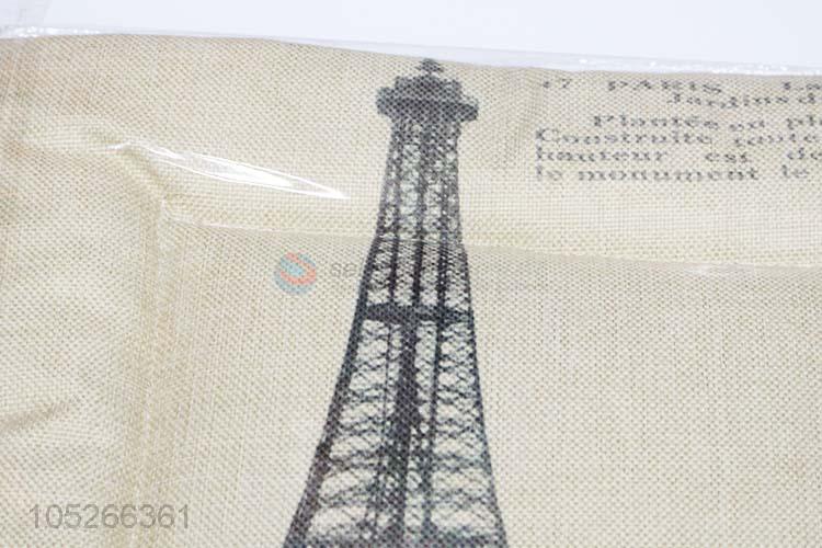 Good Quality Eiffel Tower Pattern Decorative  Pillow/Cushion