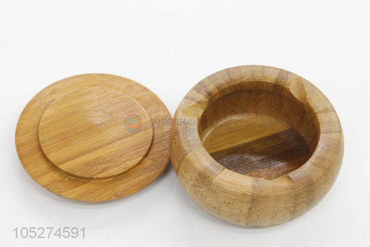 Nice Design Cheap Round Shaped Eco Bamboo Ashtray with Lid