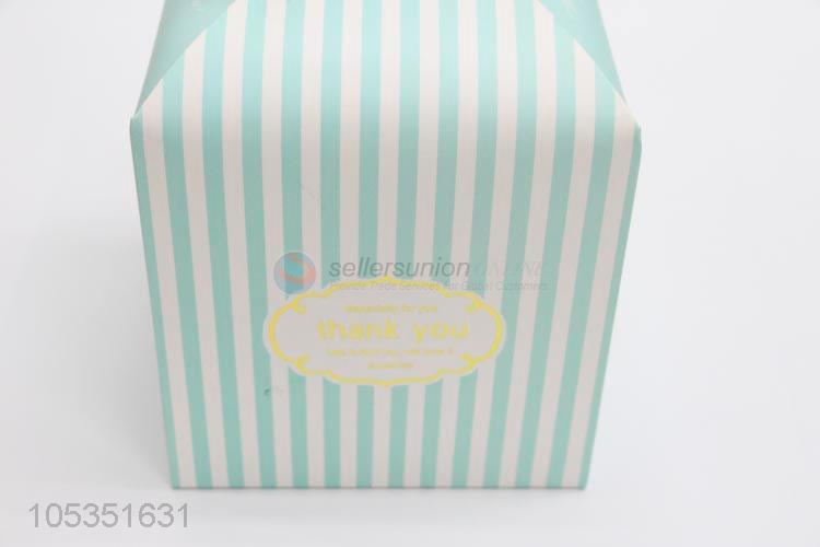 Popular Wholesale Green Color Striped Party Wedding Paper Gift Boxes