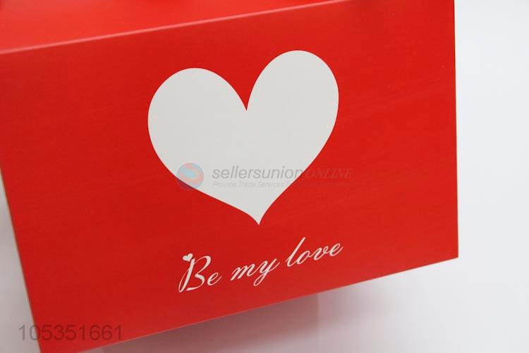 Cheap Price Red Heart Pattern Paper Gift Package