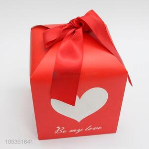 Factory Promotional Red Color Heart Pattern Wedding Candy Box