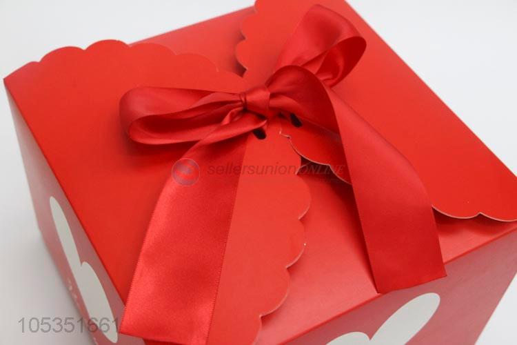 Cheap Price Red Heart Pattern Paper Gift Package