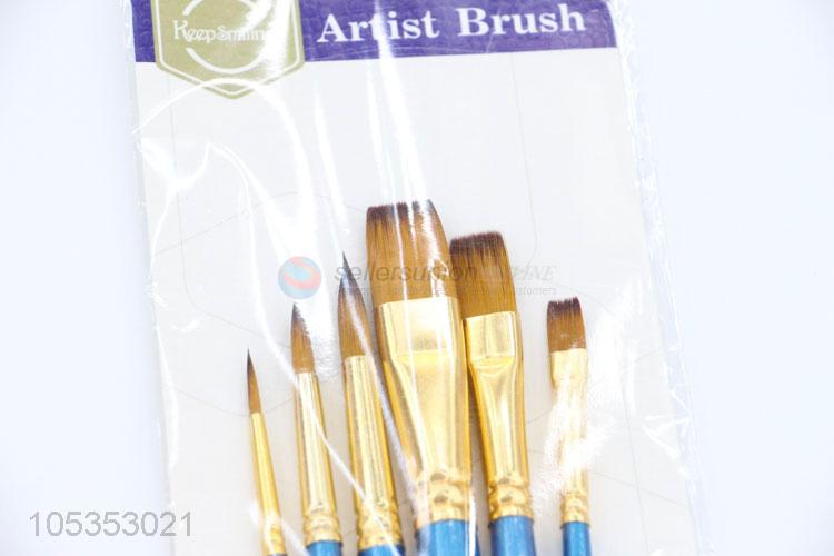 Best Price 6pcs Blue Painting Brush for Students