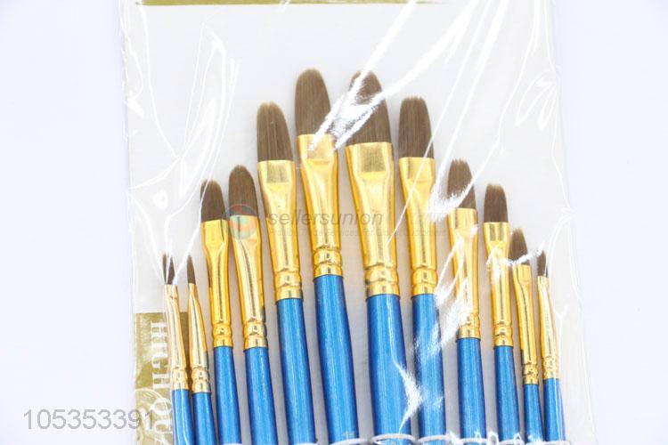 Factory Sales 12pcs Nylon Hair Art Paint Brush Set