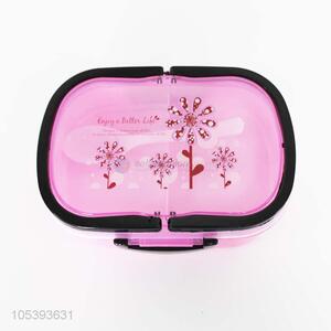 Popular Promotional Double-layer Plastic Lunch Box with Spoon