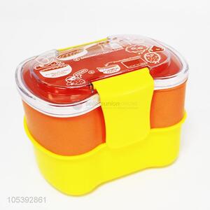 Promotional two-tier plastic lunch box for kids