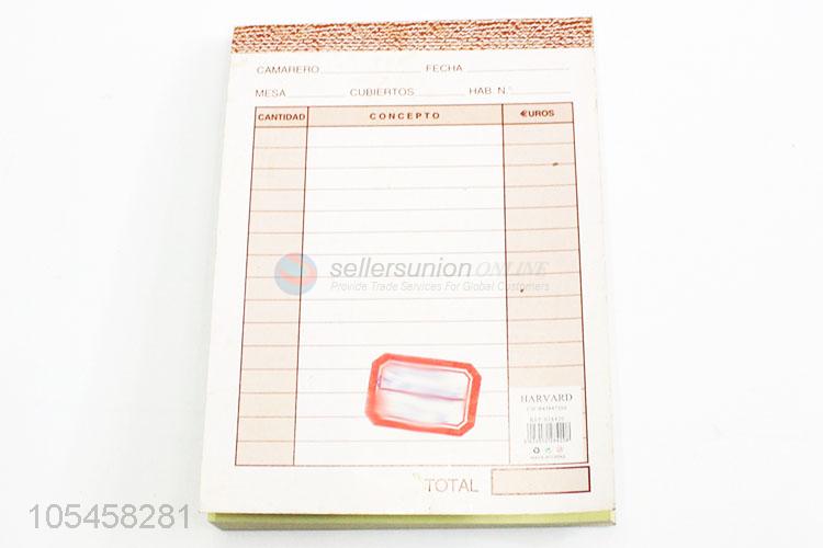 Cheap restaurant carbonless copy paper receipt record book