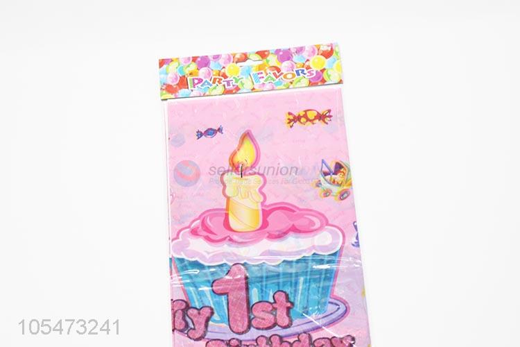 China wholesale birthday party cover custom printign party table cloth