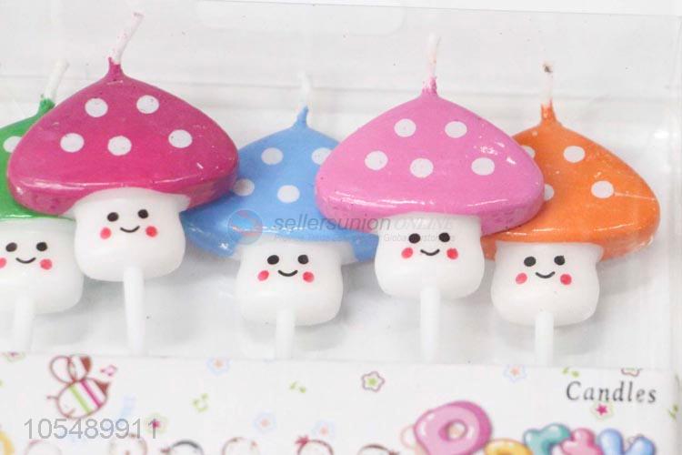 Delicate Design Cute Mushroom Shape Happy Birthday Candle