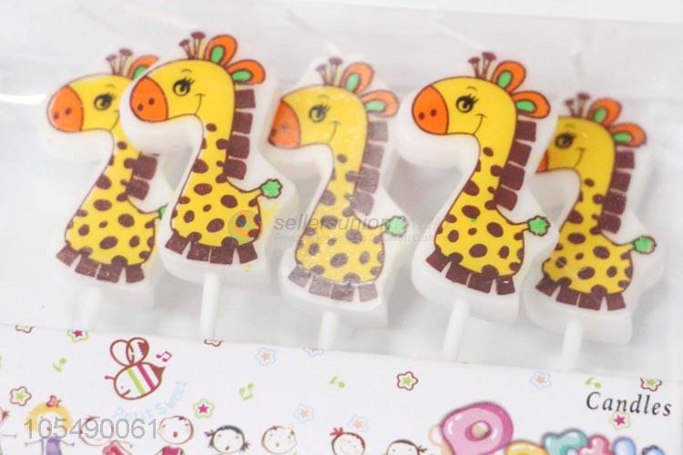 Superior Quality Cute Giraffe Shape Happy Birthday Candles for Decoration