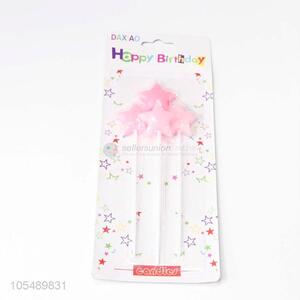 Wholesale Cheap Pink Color Star Sticks Birthday Candle