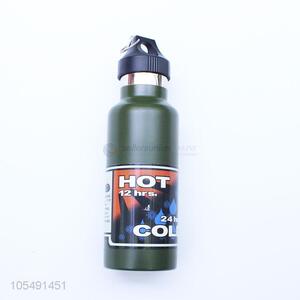 New popular army green outdoor stainless steel thermos bottle