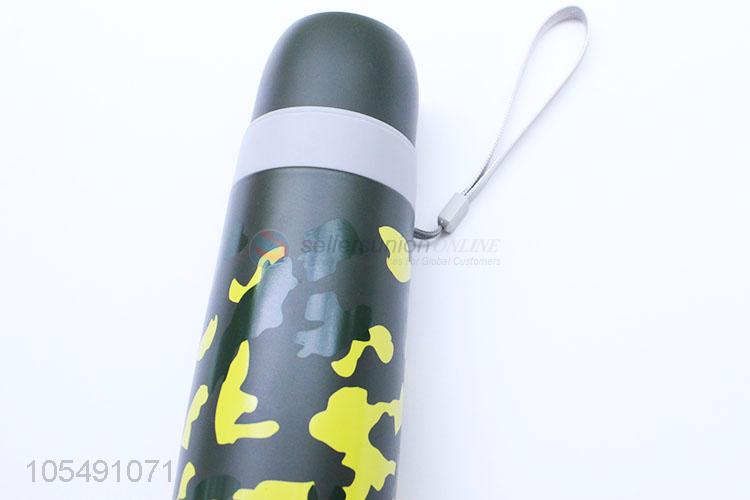 Low price camouflage color stainless steel thermos bottle