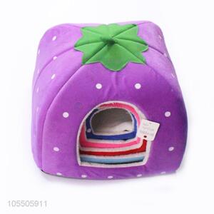 Cheap Price Cat Dog Kennel Warm Cushion Strawberry Shape Sponge Pet House Dog Nest