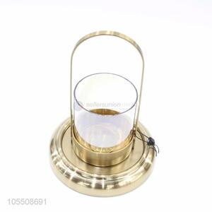 Portable modern indoor decor golden metal candle holder