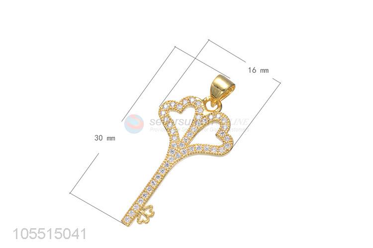 Fashion Key Shape Diamond Necklace Pendant Best Jewelry Accessories