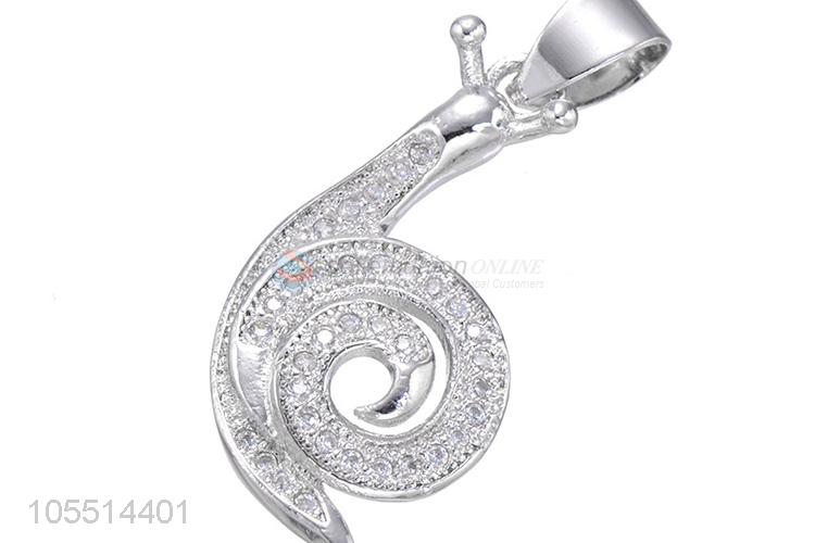 Cute Snail Shape Diamond Pendant Fashion DIY Necklace Pendant