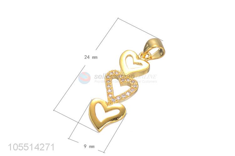 Fashion Heart Shape Diamond Necklace Pendant DIY Jewelry Accessories