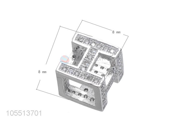 Newest Bracelet Charm Bangle Beads Inlay Zircon Hole Spacer Bead