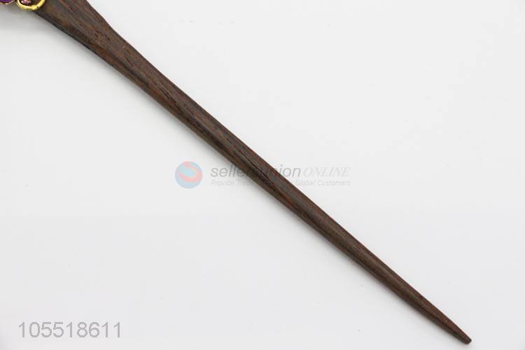 High Quality Hair Accessories Handmade Rhinestone Wooden Hairpin Jewelry