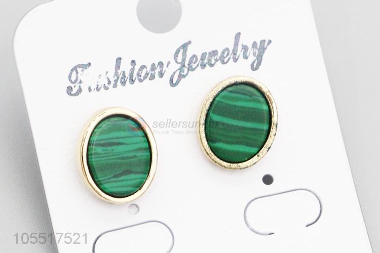 Hot Selling Green Stud Earrings For Women Accessories