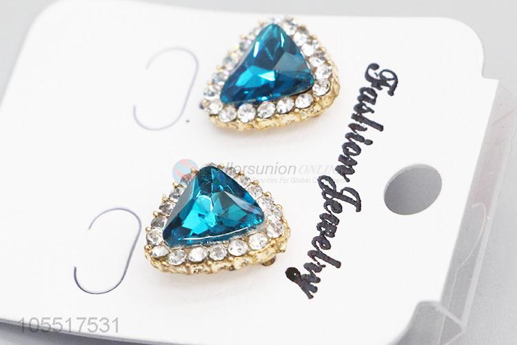 Top Sale Blue Gem Women Fashion Earrings