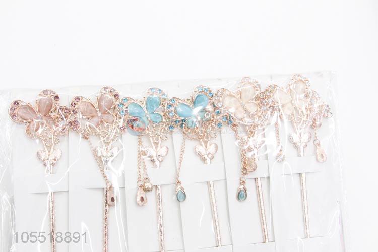 Hot New Products Elegant Charm Butterfly Hairpin Rhinestone Hair Stick