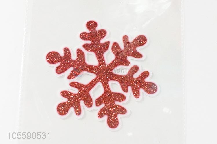 Hot Selling Red Snowflake Shape Jelly Sticker Christmas Decoration