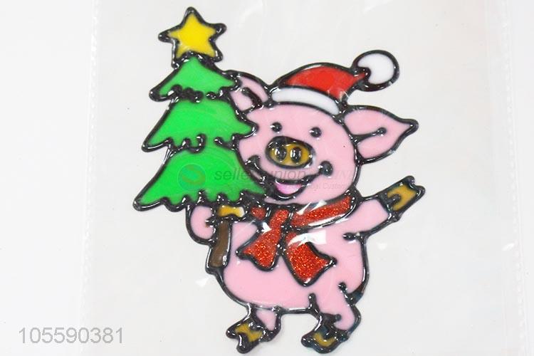 Best Selling Cute Christmas Pig Jelly Sticker Christmas Decoration