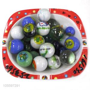 Hot Selling Cartoon Printing Toy Glass Ball Cute Marbles