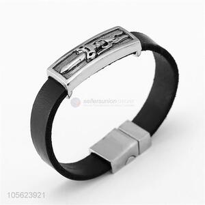 Good Quality Alloy Accessories Retro Punk Bracelet Leather Bangle